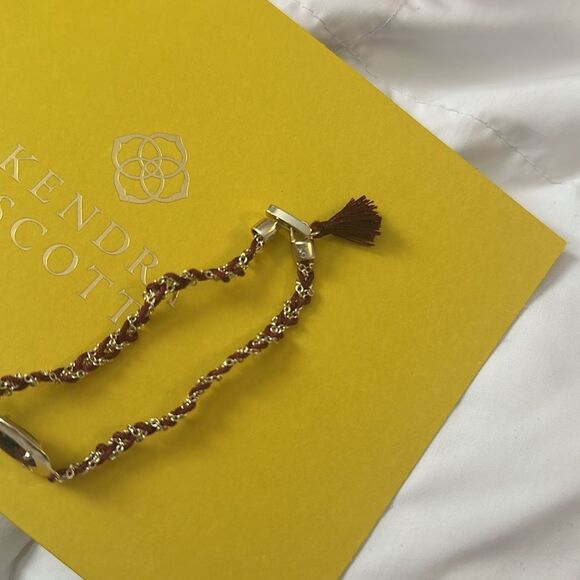 Kendra Scott Gold and Maroon Anna Friendship Bracelet - Picture 2 of 4